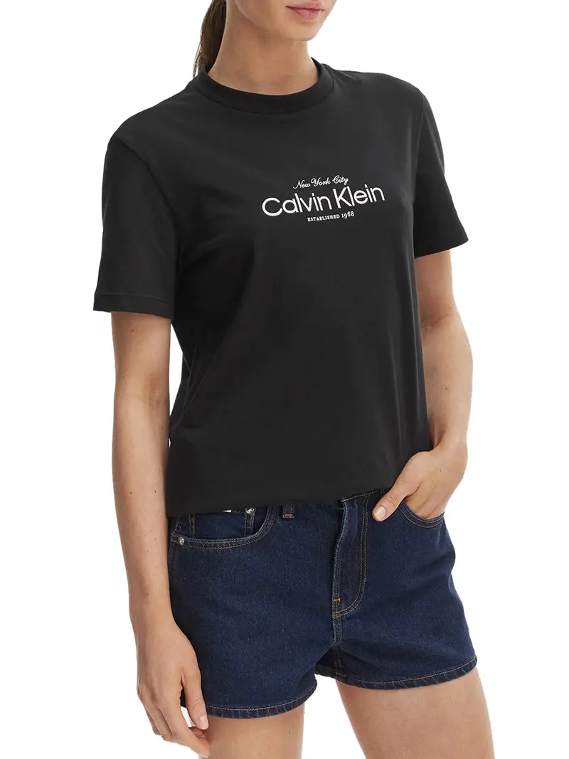Calvin Klein T-Shirt Logo Frontale - Bianco