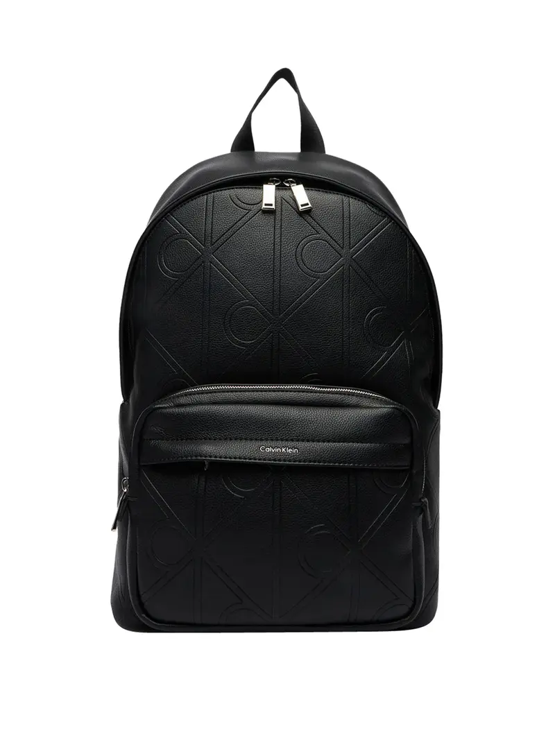 Calvin Klein Zaino Xl Emblem Aop Emboss Round - Nero