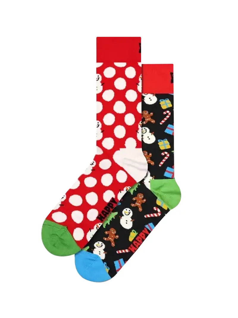 Calzini Happy Socks 2-Pack Big Dot Snowman Socks - Multi