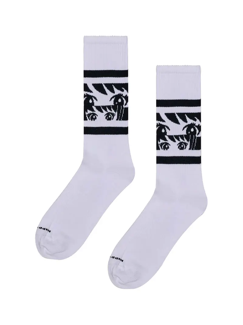 Calzini Happy Socks Anime Stripes Sneaker Sock - Bianco