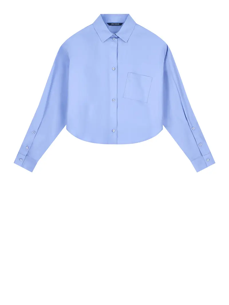 Camicia Armani Exchange In Tinta Unita Azzurro