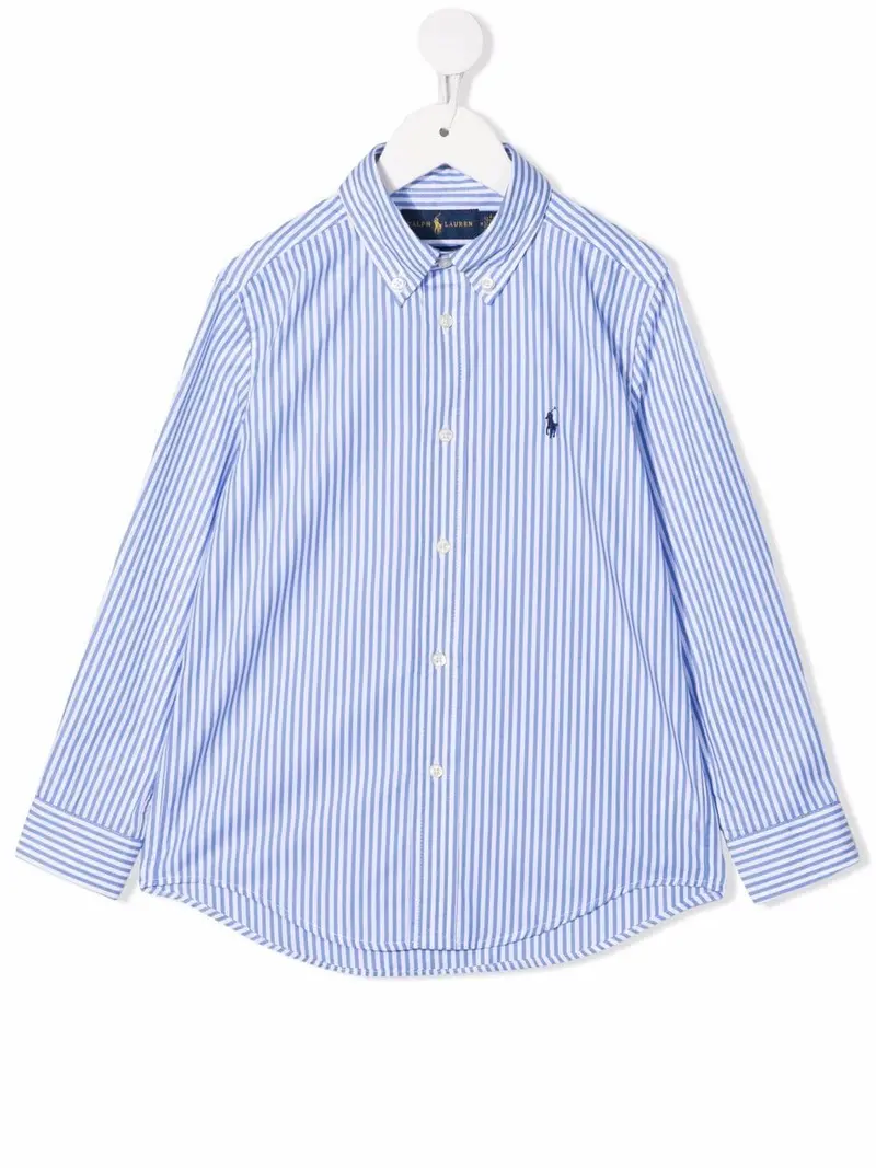 Camicia azzurra per bambino con logo