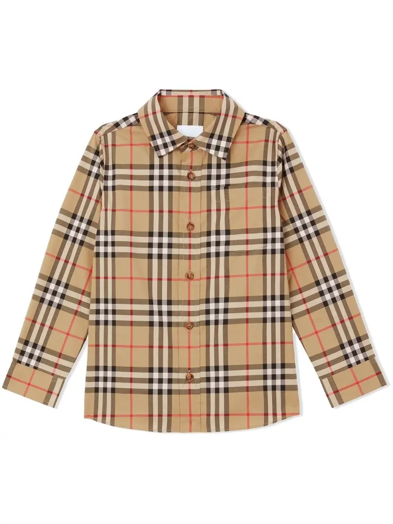 Camicia beige per bambino in twill