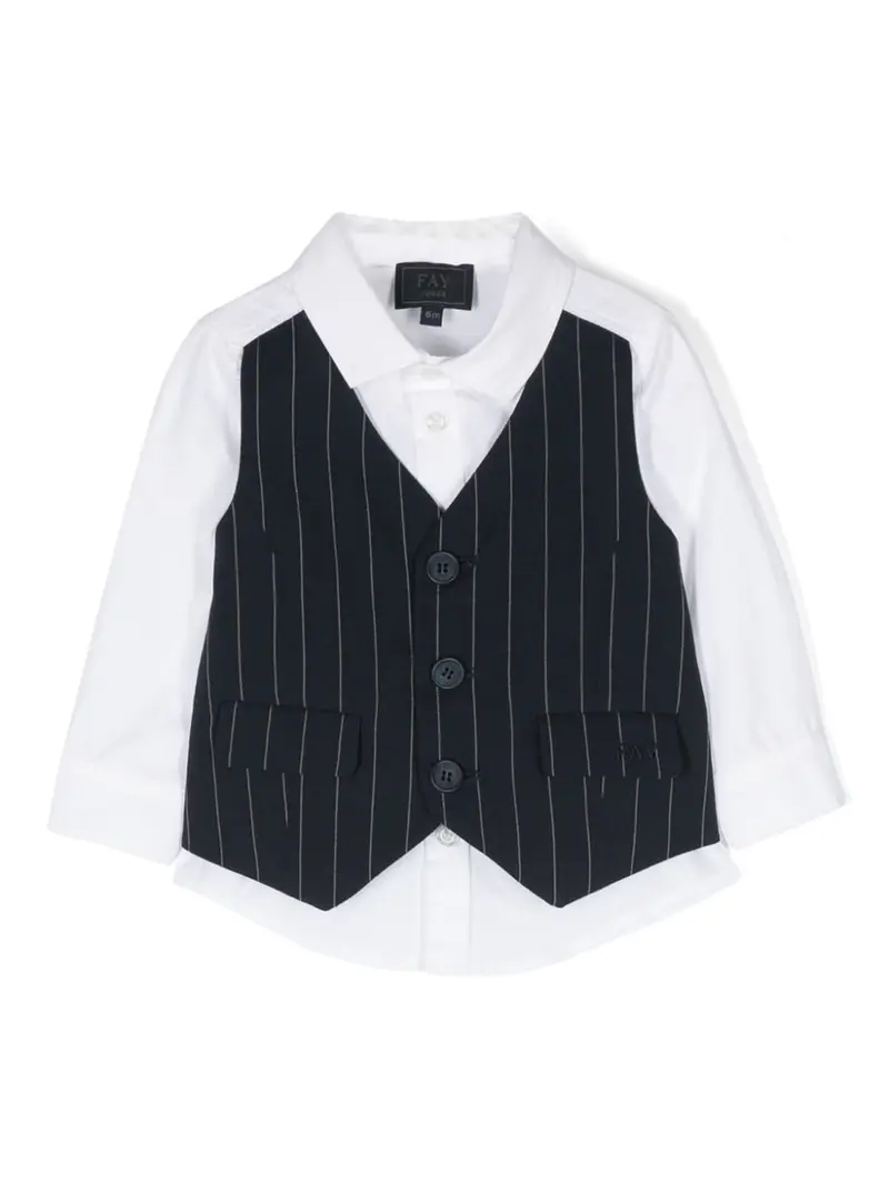 Camicia bianca per neonato con gilet