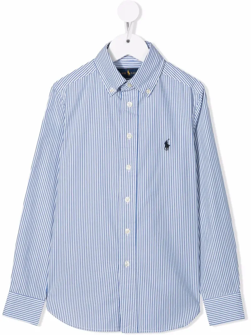 Camicia blu/bianca per bambino