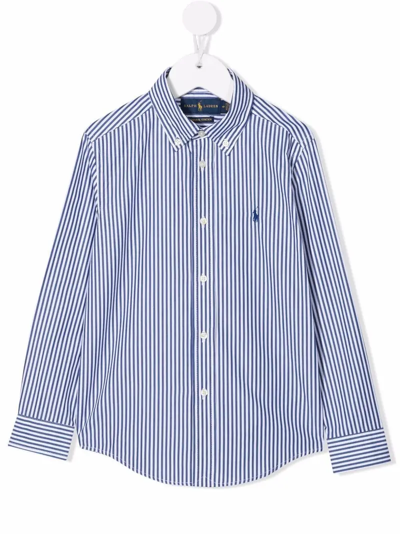 Camicia blu/bianco per bambino