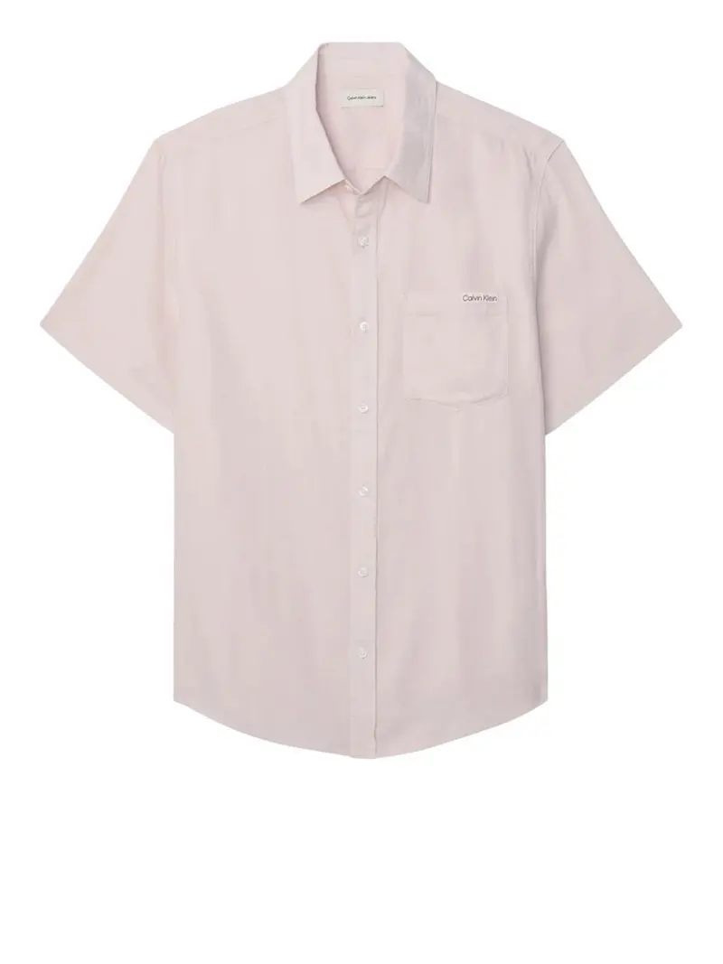 Camicia Calvin Klein Ss Solid Causal Line- Rosa