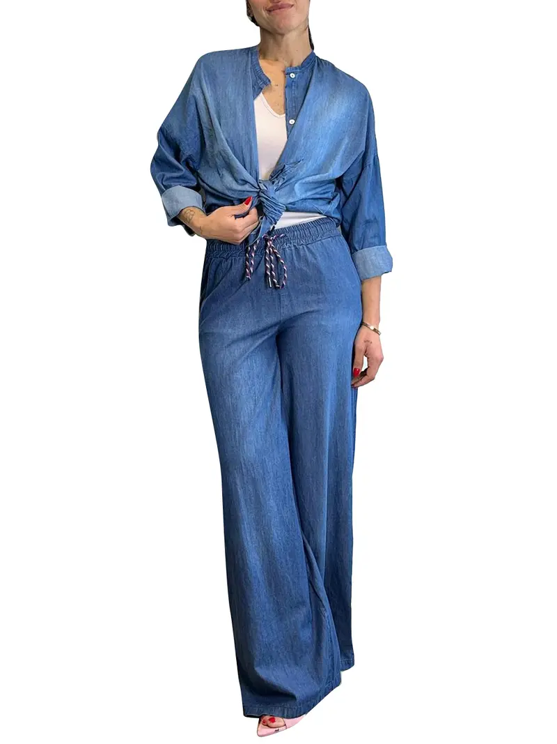 Camicia Casual Chambray Susy Mix - Blu
