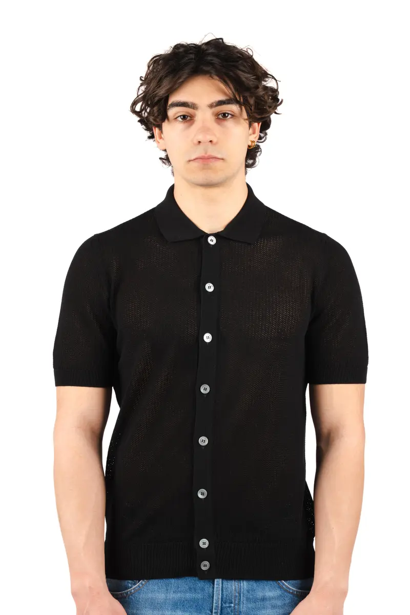 Camicia con lavorazione in micro rete