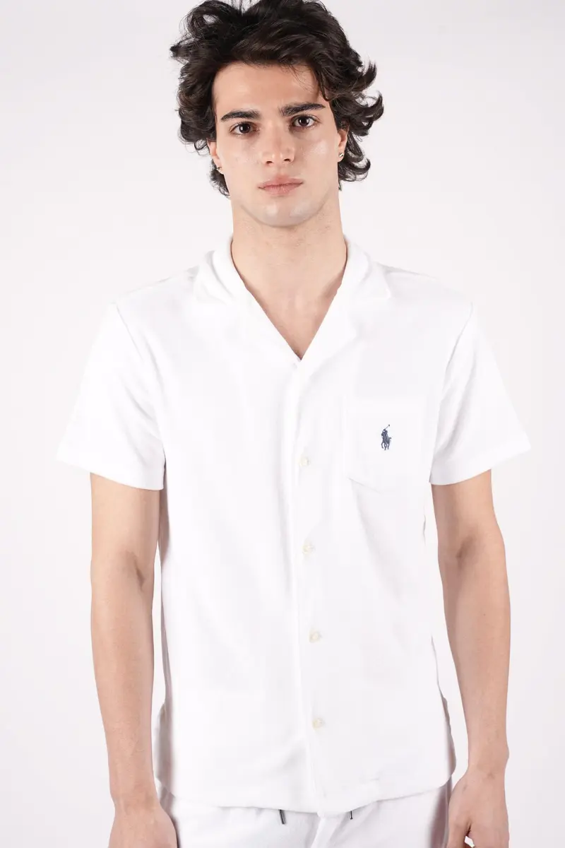 Camicia con logo ricamato