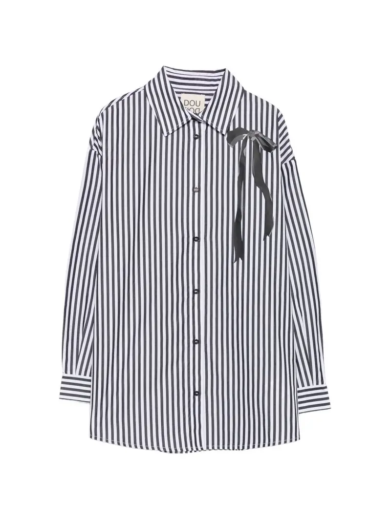 Camicia ebano/bianco per bambina