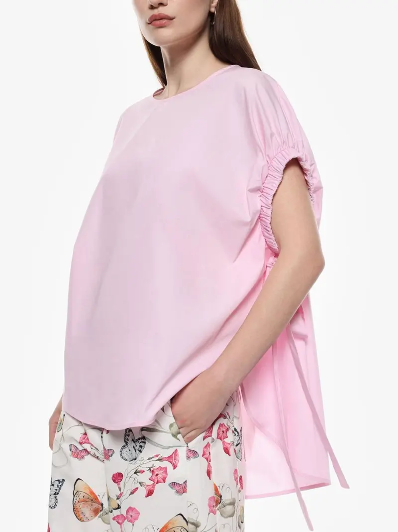 camicia girocollo coulisse