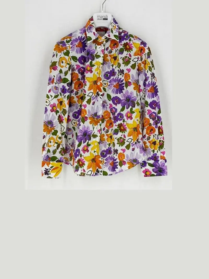 camicia in cotone floreale
