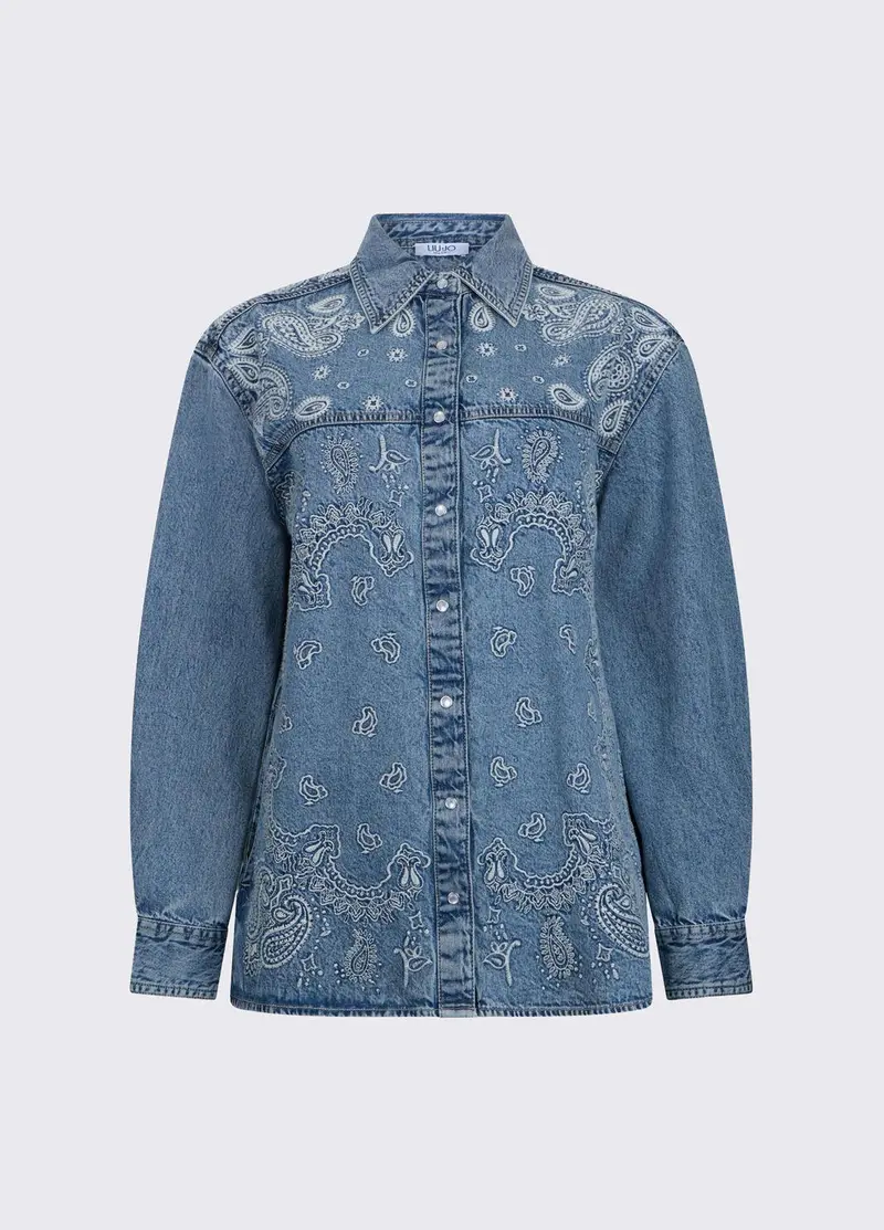 Camicia in denim con ricami