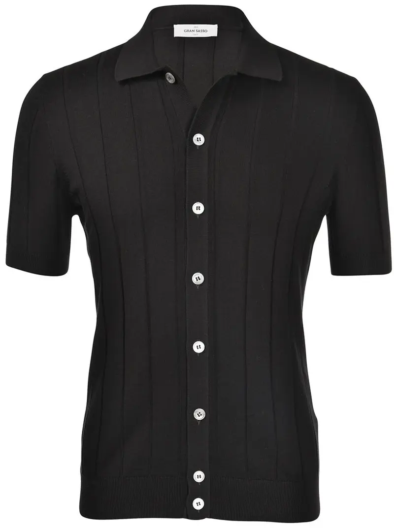 Camicia in maglia a coste nero