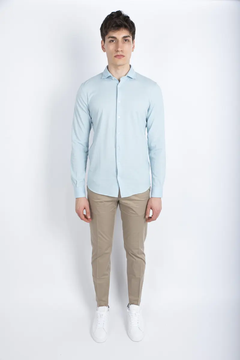 Camicia in piquet azzurro
