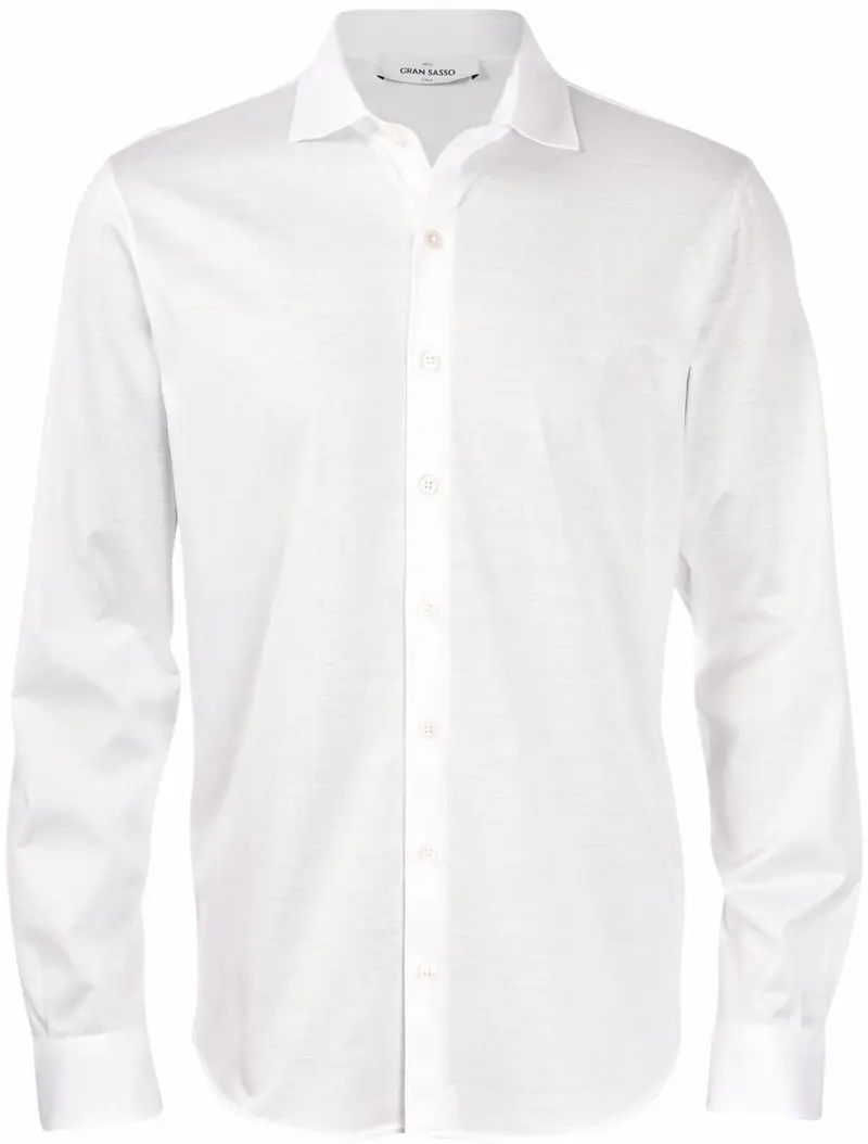 Camicia jersey filo di scozia bianco