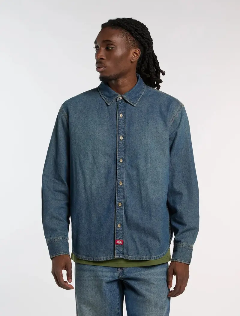 Camicia leggera in denim a maniche lunghe