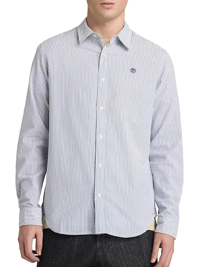 Camicia Ls Seersucker Striped Timberland - Blu