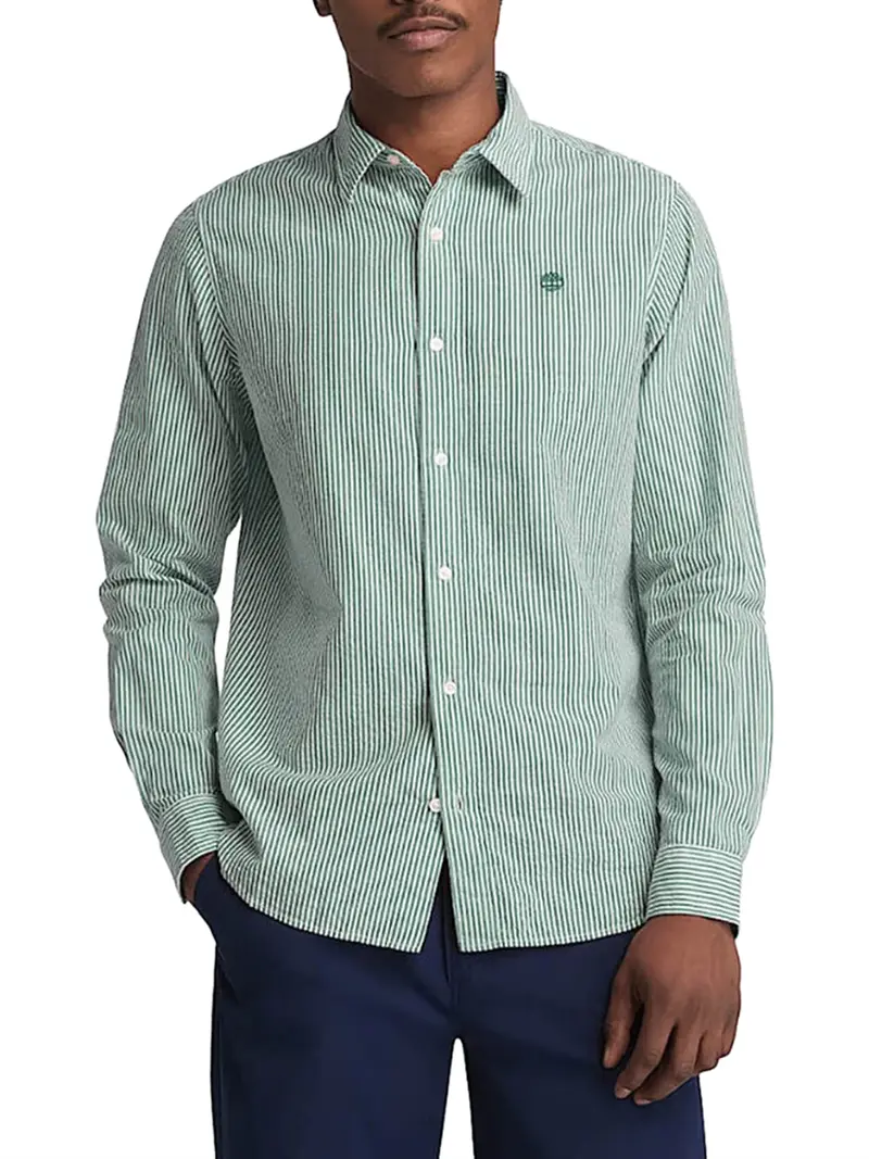 Camicia Ls Seersucker Striped Timberland - Verde