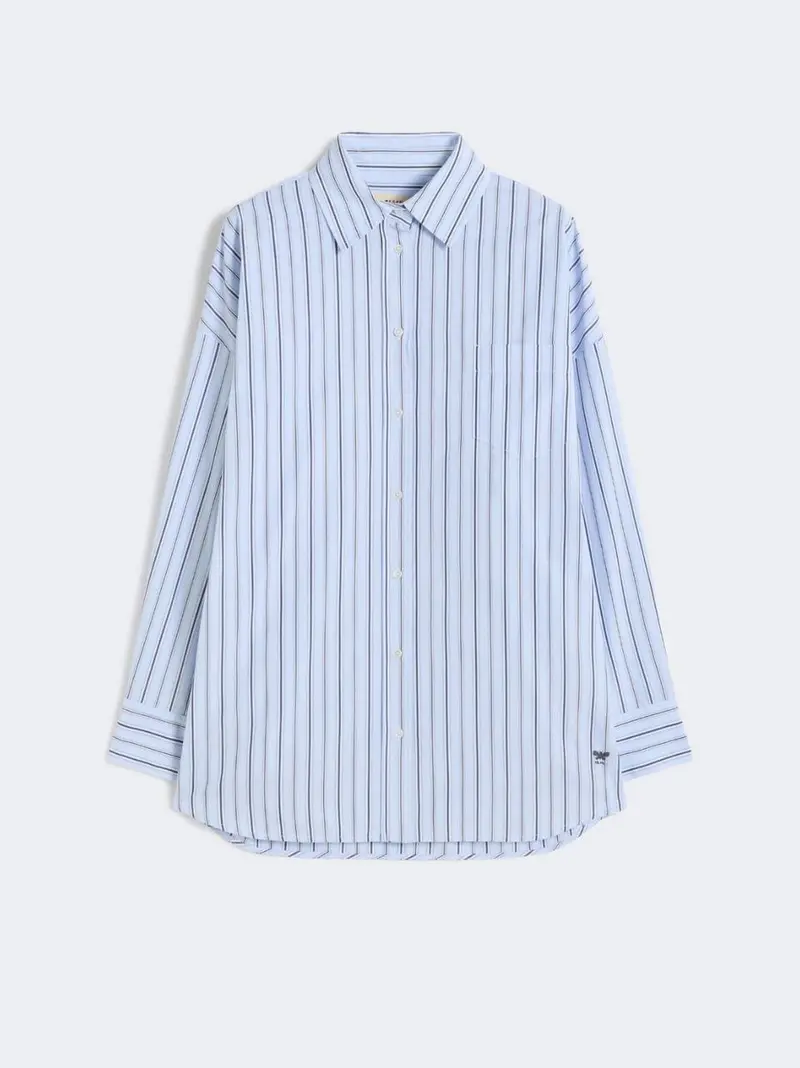 camicia lunga gessata