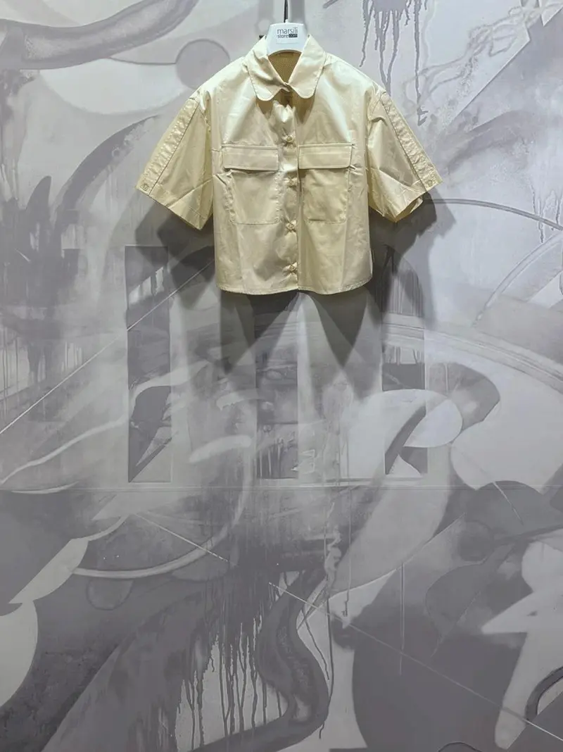 camicia mezza manica cropped