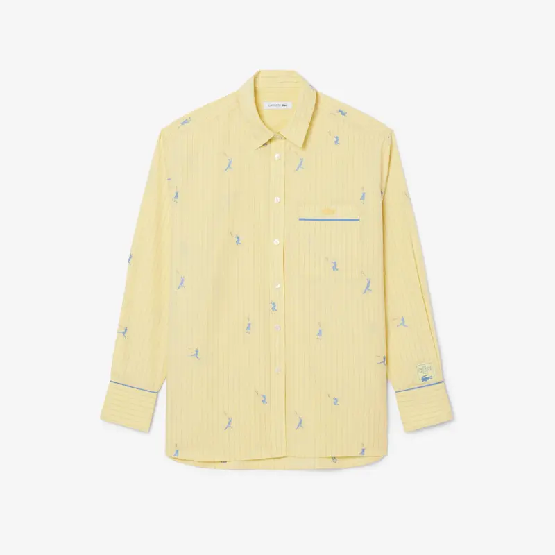 Camicia oversize con motivi jacquard