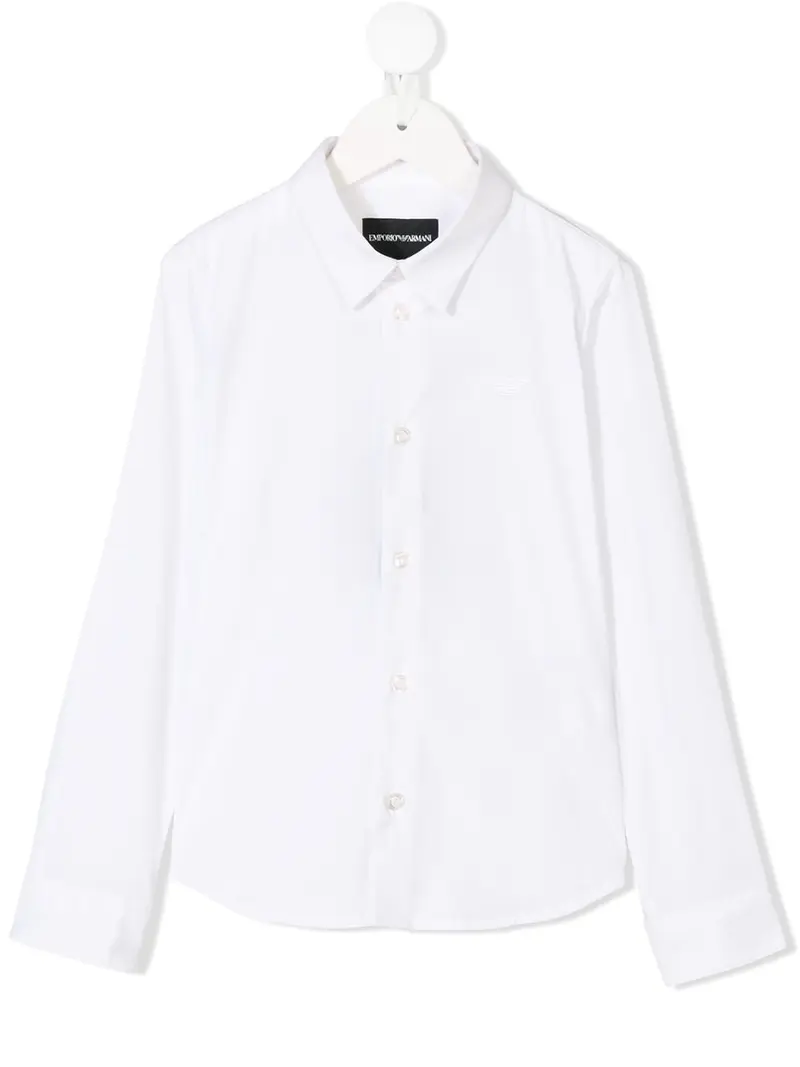 Camicia per bambino in misto cotone bianca