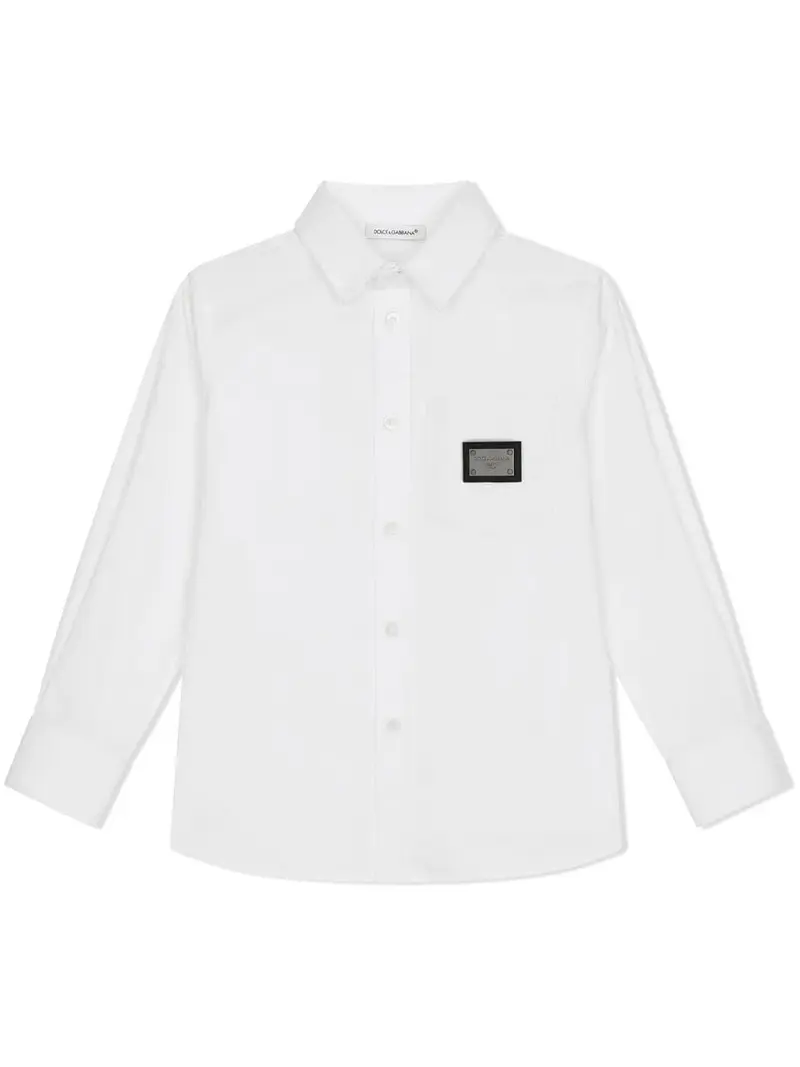Camicia per bambino in misto cotone bianca