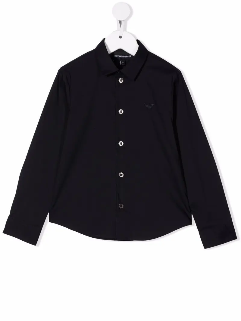 Camicia per bambino in misto cotone blu