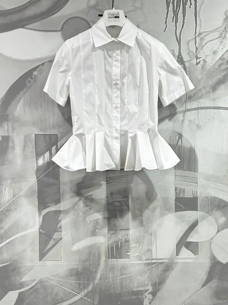 camicia plisse godet