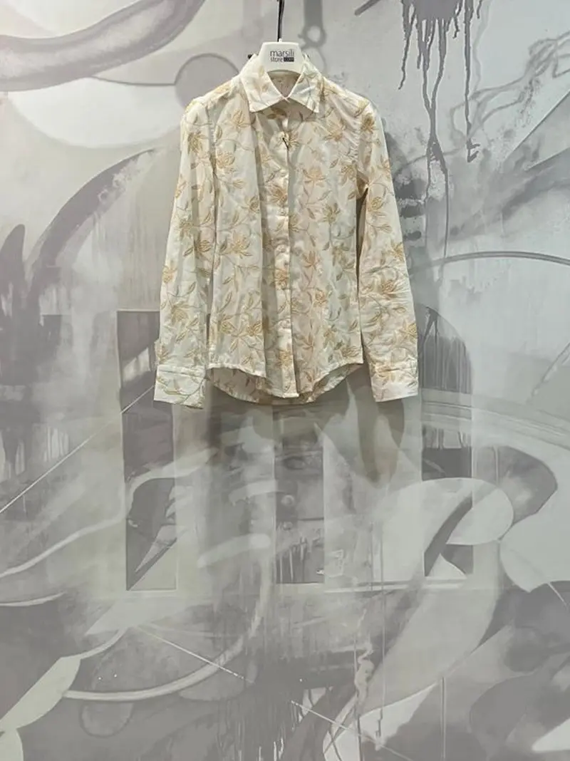 camicia ricamo ecru