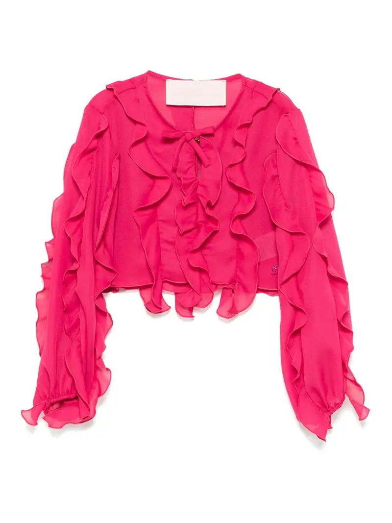 Camicia rosa intenso per bambina