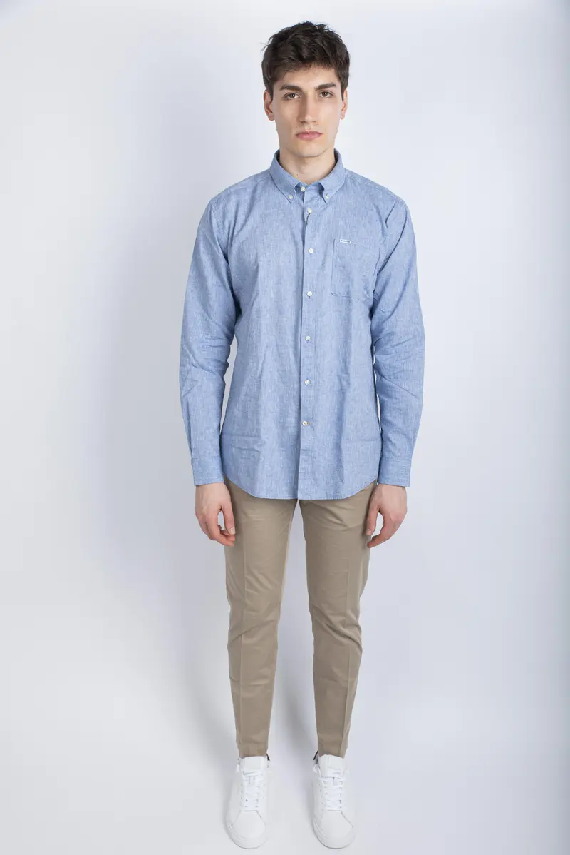 Camicia sartoriale Nelson blu Barbour