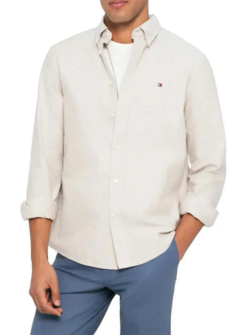 Camicia Tommy Hilfiger Linen Blend - Bianco