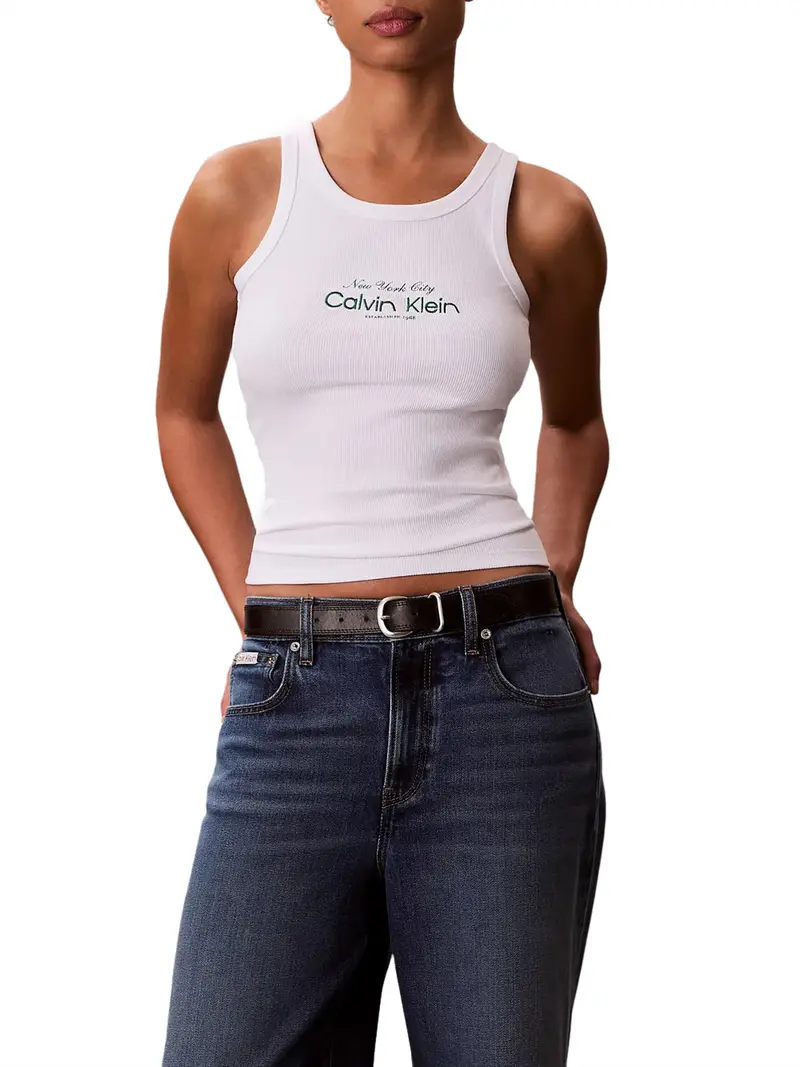 Canotta Calvin Klein Contour 2X2 Rib Grap White