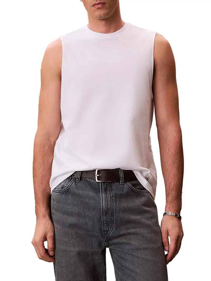 Canotta Calvin Klein In Cotone Muscle - Bianco
