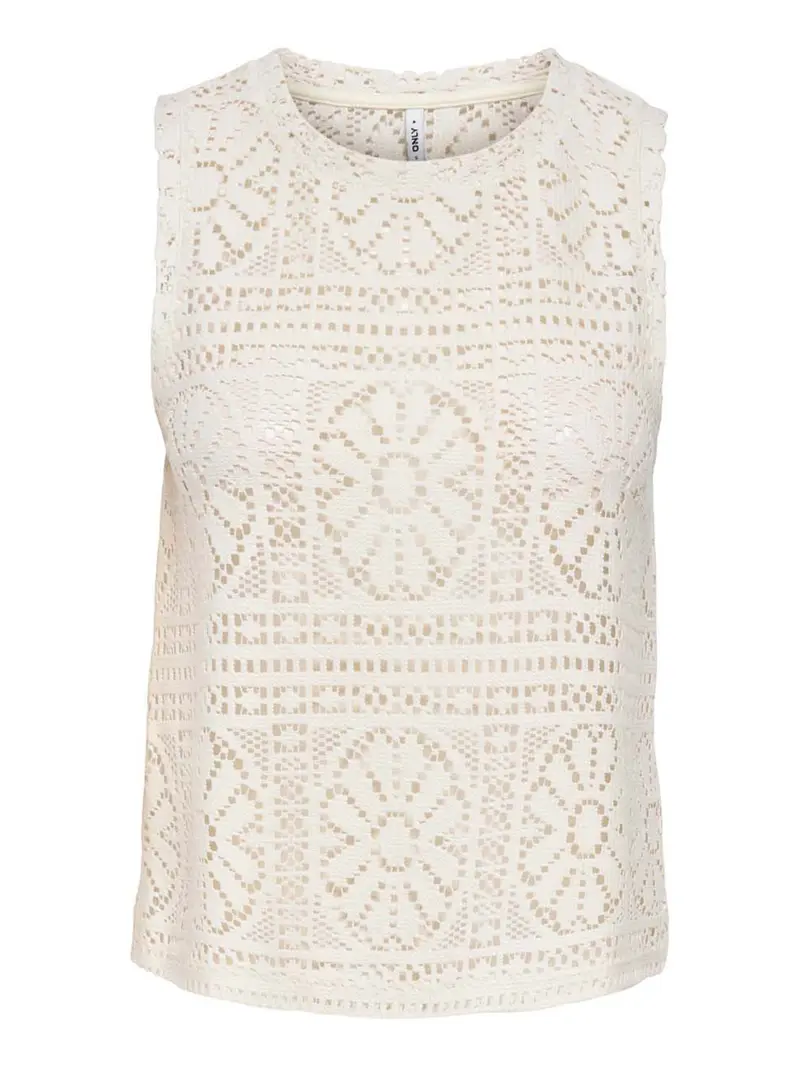 Canotta Onllian Lace Tank Only - Bianco