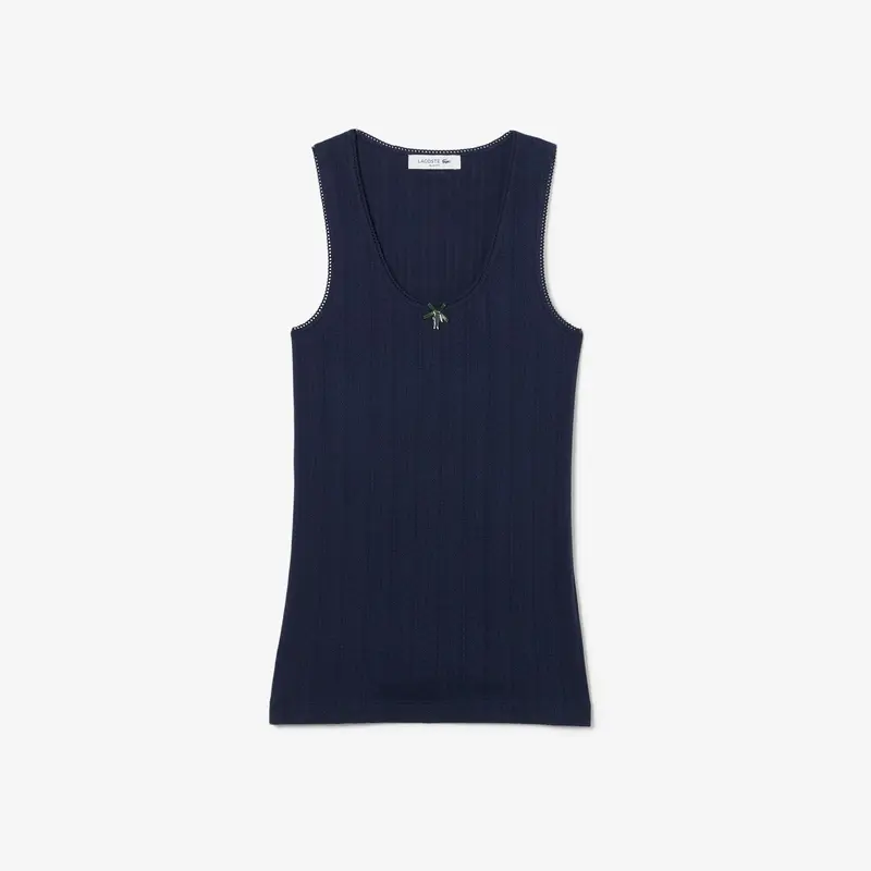 Canotta slim fit Pointelle in maglia di cotone