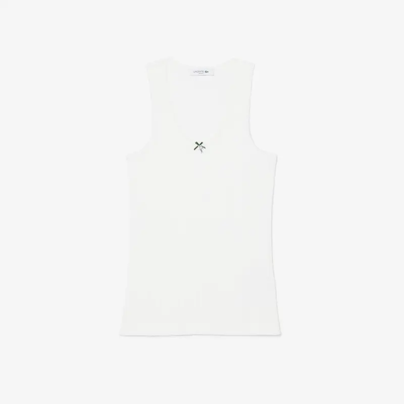 Canotta slim fit Pointelle in maglia di cotone