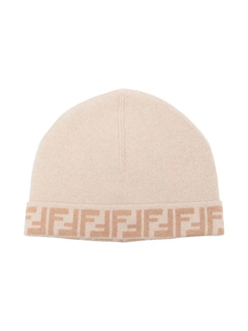 Cappello beige chiaro/marrone cammello per bambina