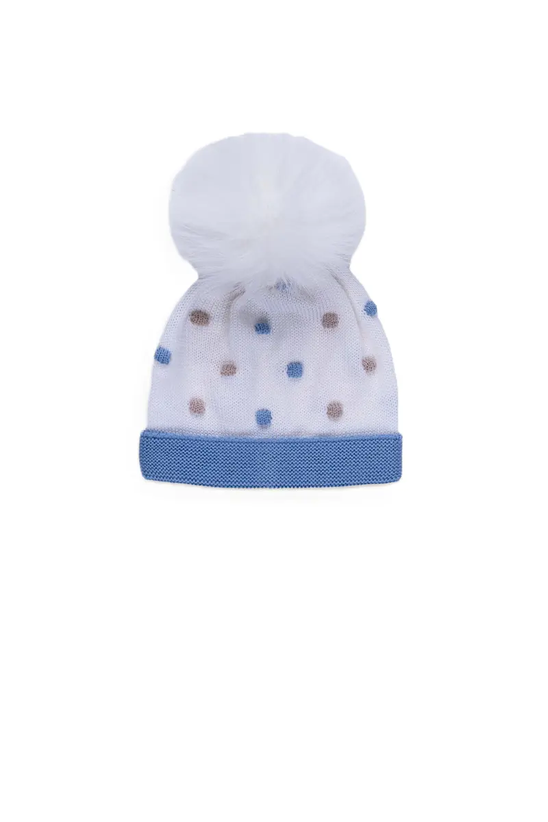 Cappello bianco/cielo per neonato