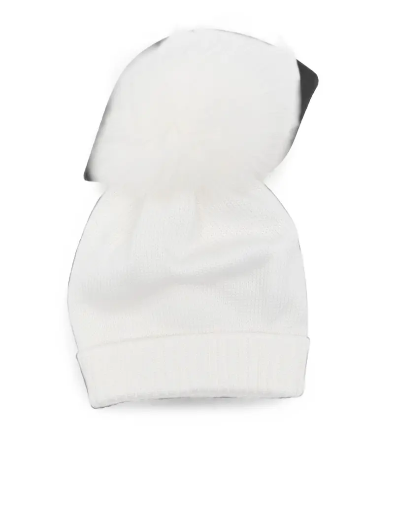 Cappello bianco crema per neonata