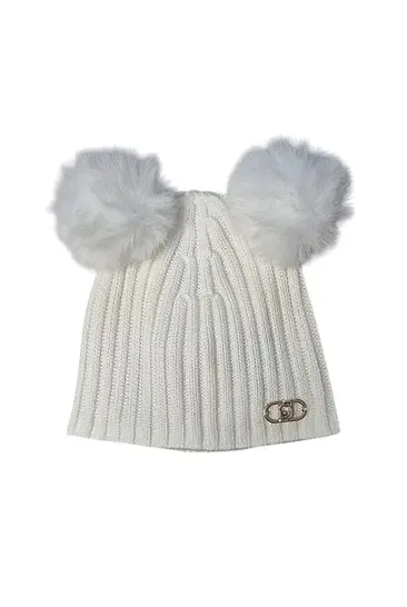 Cappello bianco neve per bambina