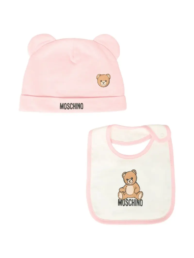 Cappello e bavetta rosa per neonata