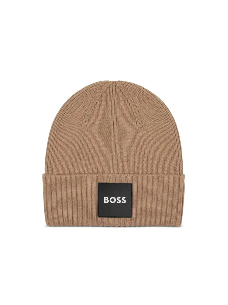 Cappello marrone con logo sul davanti