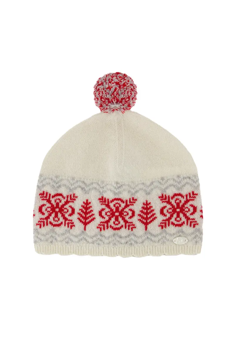 Cappello nacre/rosso per neonato