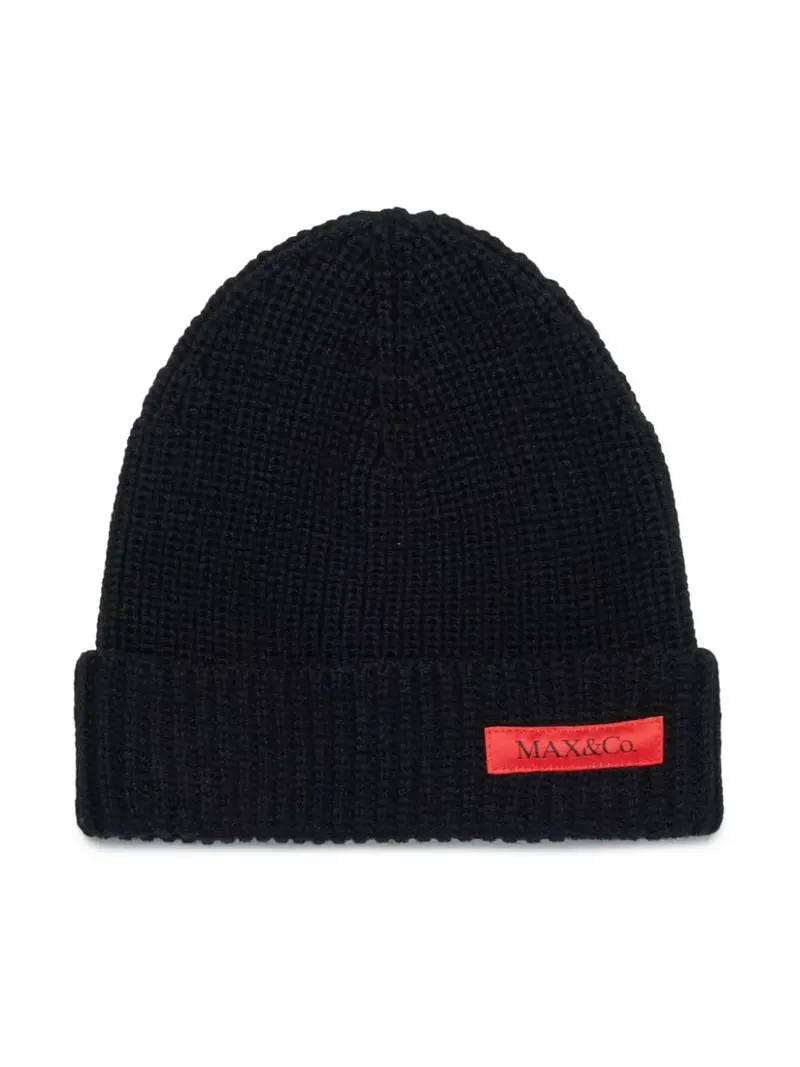 Cappello nero per bambina con logo