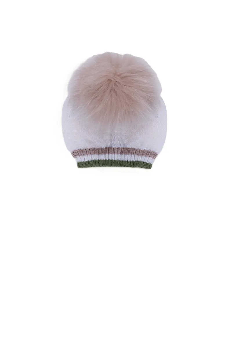Cappello vaniglia/verde per neonato