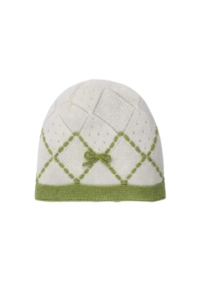 Cappello verde e bianco per neonato
